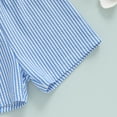 thumbnail image 6 of WAYUTE Toddler Baby Boys Long Sleeve Swimsuit Striped Rash Guard Trunks Bathing Suit Swimwear with Hat 3 Piece Water Activities, 6 of 7