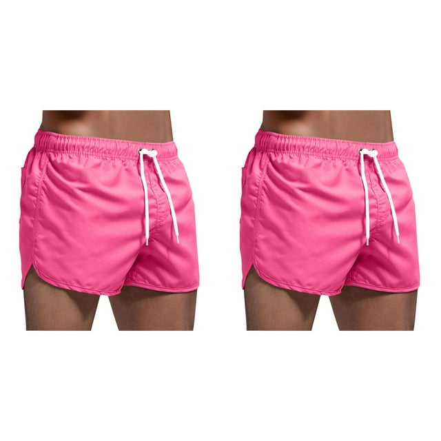 (2-Pack) Rinsvye Summer Trousers Surfing Splicing Bathing Suits Men Spring and Swimming and Swimming Shirt for Men Beach Shorts Men's Natural Light Bathing Suit Board Shorts