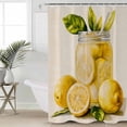 thumbnail image 2 of Extra Long Shower Curtain 72x84 Inch, Summer Lemon Shower Curtain Waterproof Bathroom Decor Yellow Fruits Green Leaf Vase Rustic Fabric Bath Curtain Set Accessories with Hooks, 2 of 6