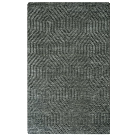 Technique 5' x 8' Solid Gray/Charcoal Hand Loomed Area Rug