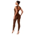 thumbnail image 2 of inlzdz Women's Rhinestones Sleeveless Full Body Jumpsuit Gymnastics Leotard Unitard for Ballet Dance Umber XXL, 2 of 5