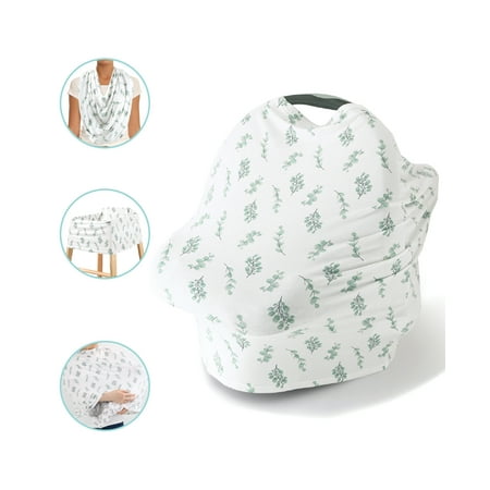The Peanutshell Baby Nursing Cover, Car Seat Canopy, 6 in 1 Multiuse, Eucalyptus