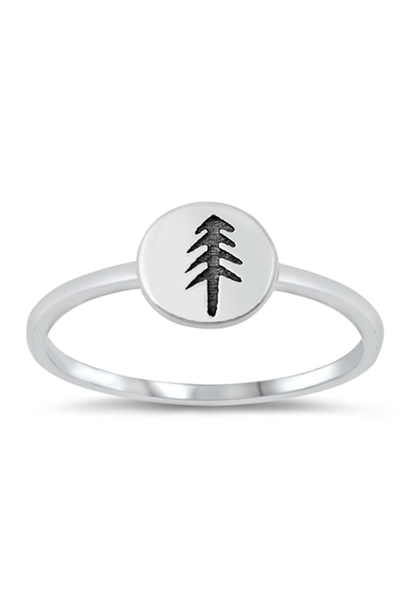 Redwood Forest Tree Ring .925 Solid Sterling Silver Band Jewelry Female Male Unisex Size 5