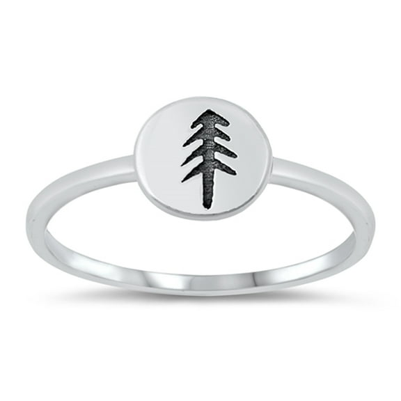 Redwood Forest Tree Ring .925 Solid Sterling Silver Band Jewelry Female Male Unisex Size 8