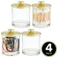 thumbnail image 2 of mDesign Small Round Acrylic Apothecary Canister Jars - 4 Pack - Clear/Chrome, 2 of 7