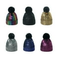 thumbnail image 5 of KEINXS Winter Hat Unisex Acrylic Cap Ins Gold Silver Hiking Snowshoeing Girls Beanise Skiing Simple Warm New Purple Metallic, 5 of 10