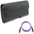 thumbnail image 1 of For Google Pixel 7 Pro/6 Pro - Purple 6ft PD Cable w Case Belt Clip, Type-C to USB-C Long Charger Cord Power, Leather Holster Cover for Google Pixel 7 Pro/6 Pro Phones, 1 of 13