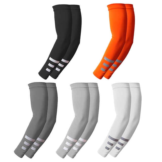 Mangas de compresión para el sol, protección UV, enfriamiento para hombres y mujeres, bloqueador solar de verano, ciclismo, conducción, golf, carrera, blanco, M,