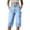 Light Blue, variant on Women's Denim Carpenter Capri Cargo Jeans High Waist Loose Wide Leg Cropped Streetwear Baggy Pants with Side Patch Pockets Gray