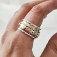 thumbnail image 2 of Infinity Spinner Band, Meditation Ring, 925 Sterling Silver Ring, Spinning Thumb Ring, ThreeTone Ring, Fidget Ring, Handmade Jewelry, Christmas Oxidized, Womans Band Ring, Anxiety Ring, Mans Band Gift, 2 of 7
