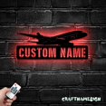 thumbnail image 2 of Craftnamesign Custom Airplane Metal Wall Art LED Light, Custom Plane Name Sign, 2 of 5