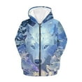 thumbnail image 6 of Chririnla FLower Wolf Blue Boys Casual Zip Up Jacket Hooded Long Sleeve with Pockets Lightweight Sporty Top Kids Size 8-10, 6 of 7