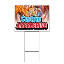 Custom Airbrushing (18" x 24") Yard Sign, Includes Metal Step Stake