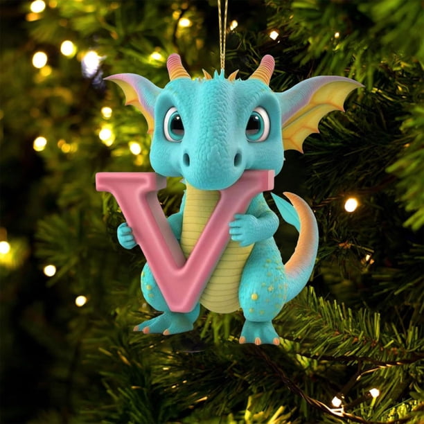 Christmas Acrylic 26 Letter Dinosaur Pendant Letter Dinosaur Party Decoration Pendant