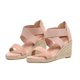 thumbnail image 4 of Zapatos de mujer Color Cinturón suave Tejido de leopardo Tacón inclinado Moda Cremallera Sandalias Wmkox8yii  sa1585, 4 of 9
