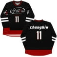 thumbnail image 5 of Stray Kids SKZ Member Merch Black-Red Splicing V-Neck Hockey Jersey – Unisex Long Sleeve Pullover Sweatshirts Streetwear for STAY Fan Support, 5 of 9