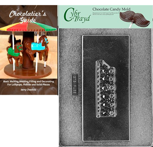 Cybrtrayd Pugs on a Bar Dog Chocolate Candy Mold with Our Chocolatier's