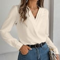 thumbnail image 6 of Long Sleeve Shirts for Women Dressy Blouses Casual Layering V-Neck Pullover Office Work Tunic Top, 6 of 6