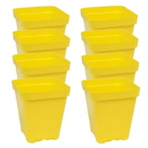 SUNPACK 5" x 5" Heavy Duty Seed Starting Square Insert Pot, Green, 6" (Pack of 8)