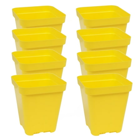 SUNPACK 5" x 5" Heavy Duty Seed Starting Square Insert Pot, Green, 6" (Pack of 8)