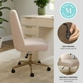 thumbnail image 3 of Martha Stewart Upholstered Office Chair in Conch Shell/Polished Brass, 3 of 12