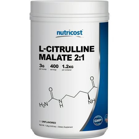 Nutricost L-Citrulline Malate Powder (2:1) 1.2KG (Best Citrulline Malate Powder)