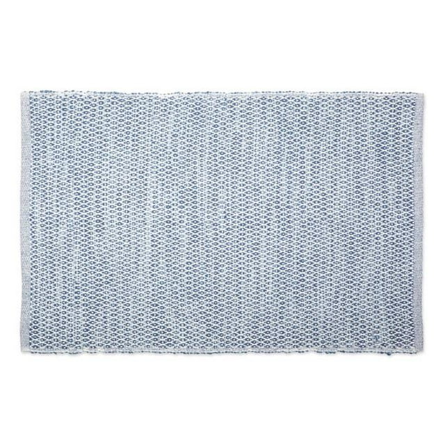 French Blue Diamond Recycled Yarn Rug, 2 x 3 ft.