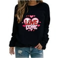 thumbnail image 1 of Amzcrzy Hauts pour Femmes Décontractés Col Rond Printemps Été Hauts Mode Imprimé Cœur d'Amour Saint-Valentin Chemises pour Femmes Classique Polyvalent Manches Longues Tee-Shirt Valentines, 1 of 3