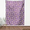 thumbnail image 4 of Ambesonne Purple Butterfly Fabric by the Yard Upholstery, Animals Dots Lines, 3 Yards, Violet Pastel Yellow, 4 of 5