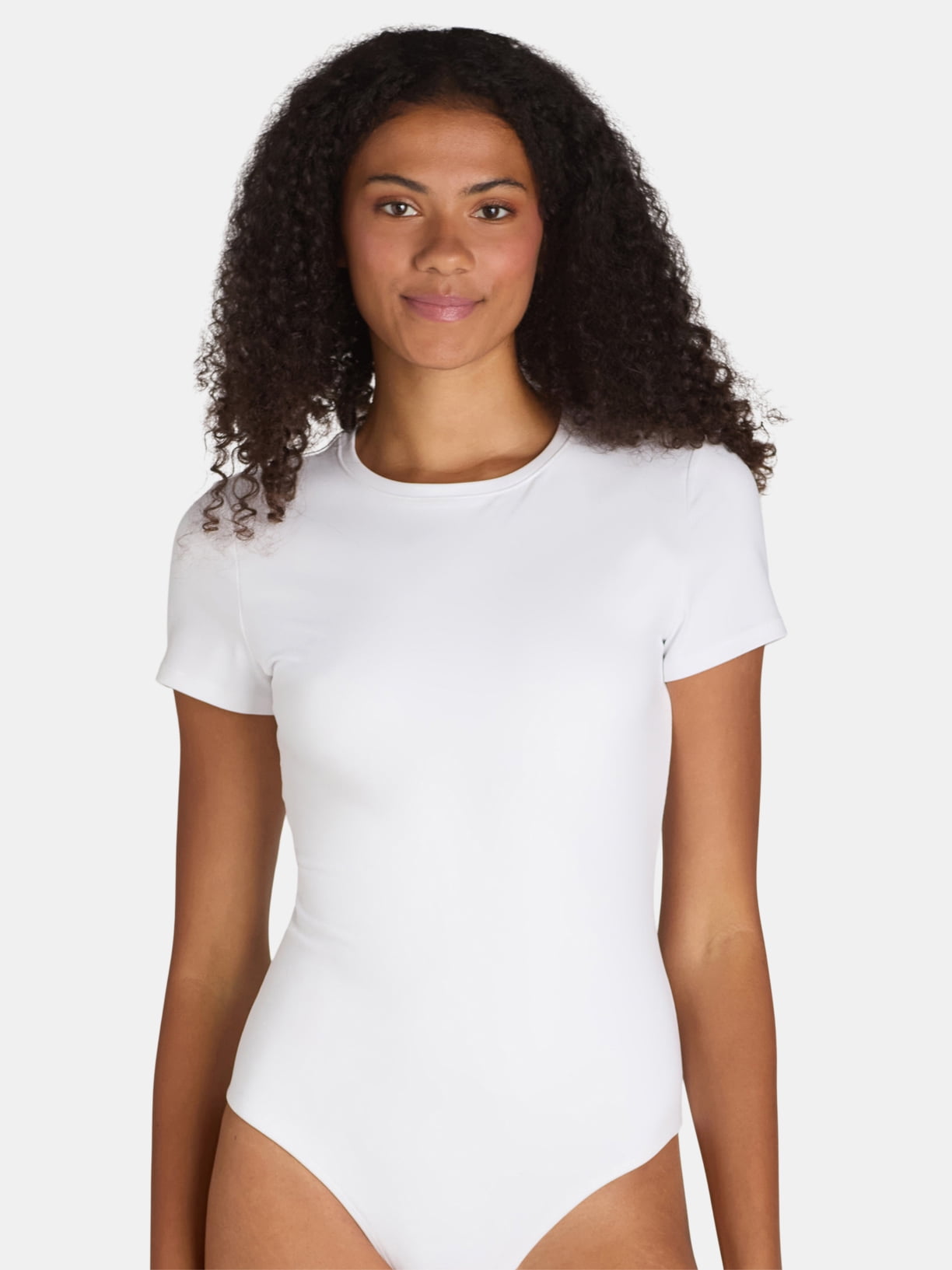 Time and Tru Women's Smoothing Bodysuit with Short Sleeves, Sizes