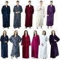 thumbnail image 5 of Unisex Sleep Bathrobes,Zipper Front Luxury Warm Waffle Plaid Nightgown Loungwear,Long Sleeve Ankle Length Couples Matching Pajamas Sleepwear Robe,S-L Men Gray, 5 of 6