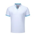 thumbnail image 4 of Afdoent Men's Golf Shirt Male Summer Sports Casual Style Short Sleeve Color Block Shirt Classic, 4 of 5