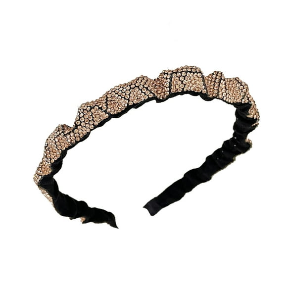 Diademas con diamantes de imitación ajustables, plisadas gruesas, accesorios de moda para el cabello, aros, diademas, tocados para mujeres y Ropa, zapatos y accesorios Miscelánea color acero Minnieouse AP010737-05