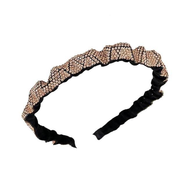 Diademas con diamantes de imitación ajustables, plisadas gruesas, accesorios de moda para el cabello, aros, diademas, tocados para mujeres y Ropa, zapatos y accesorios Miscelánea color acero Minnieouse AP010737-05