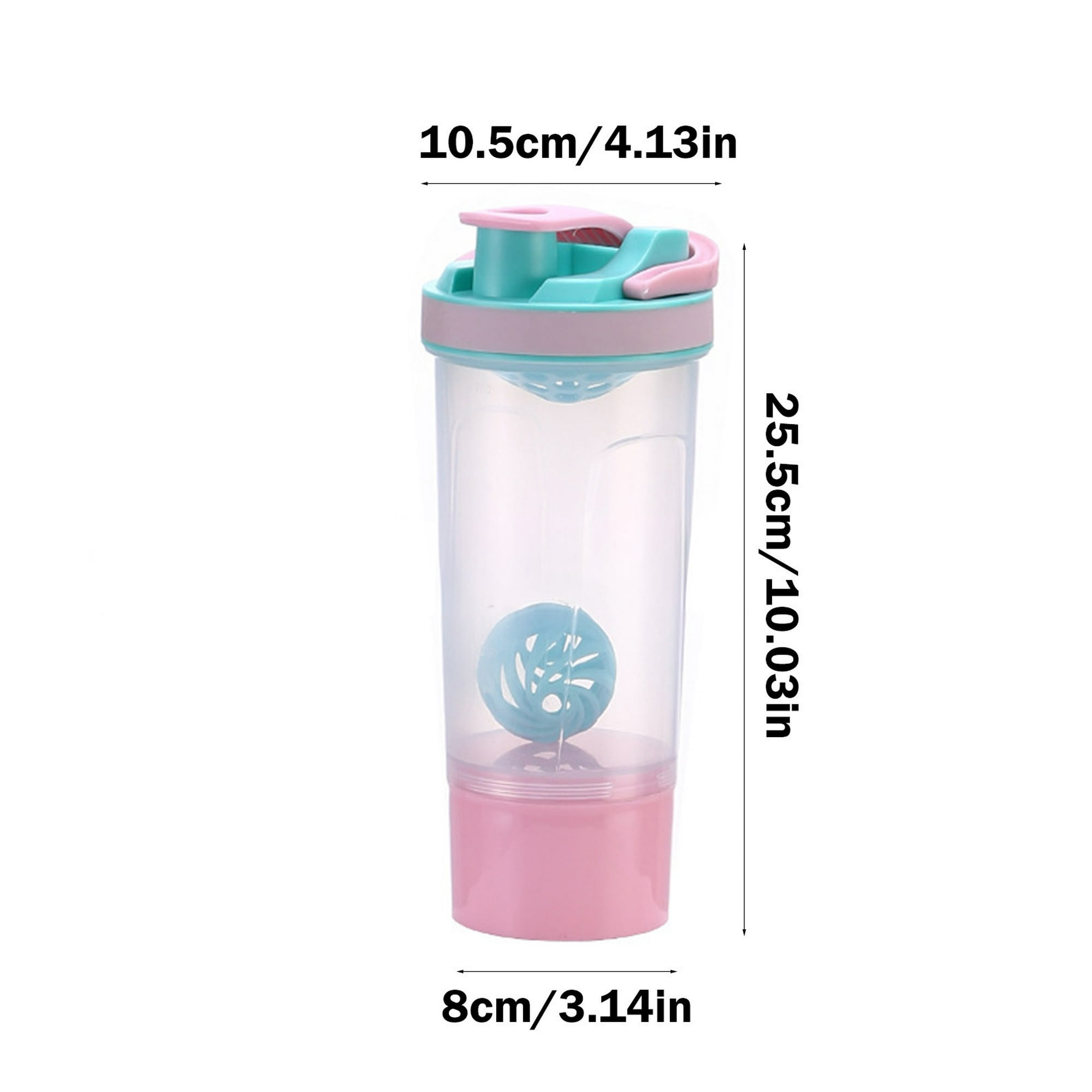 TopLLC Shaker Bottle for Protein Mixes 24oz Plastic Shaker Cup with Storage Compartment and Whisk Ball BPA Free Leakproof Sports Water Bottle Portable Fitness Protein Shaker for Workout Gym Walmart