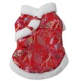 thumbnail image 1 of Greeniant Ropa para perros Traje Tang de color brillante Estilo de año nuevo chino Tamaño múltiple Caniche de Pomerania L claveles negro Ropa para mascotas  abanico flor rojo XXL Greeniant PT000713-14, 1 of 6