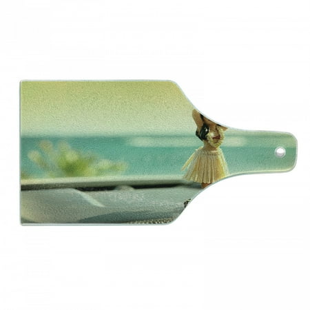 

Hula Girl Cutting Board Dancer Woman Doll in the Car Accessory Tourism Hawaiian Travel Decorative Tempered Glass Cutting and Serving Board in 3 Sizes by Ambesonne