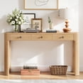 thumbnail image 2 of Hassch 52" Console Table with 3 Storage Drawers, Rustic Entryway Sofa Table for Living Room, Hallway, Easy Assembly, Light Oak, 2 of 10