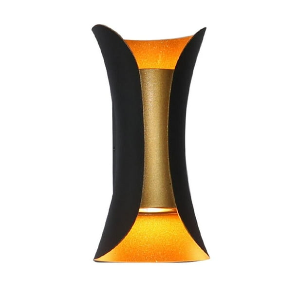 Aplique de pared LED de aluminio resistente al agua, moderno, para montar en la pared Oro negro 6w