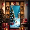 thumbnail image 2 of kcavykas Christmas Decorations Holiday Christmas Door Curtain Decorative Scene Backdrop Cover With Winter Tree Print Heavy-Duty Thermal Fabric Doorway Curtain for Front Door Entryway Decor, 2 of 8