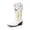 WHITE, variant on Girls Mid-Calf Cowboy Boots Square Toe Western Boots with Low Heel for Little & Big Kids