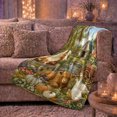 thumbnail image 6 of Autumn Farm Harvest Animals Country Lifestyle, Rustic Farmhouse Horse Scene, Warm Flannel Blanket for Ranch House and Living Room, Horse Lovers Thanksgiving Gift, Rustic Home Decor, 6 of 9