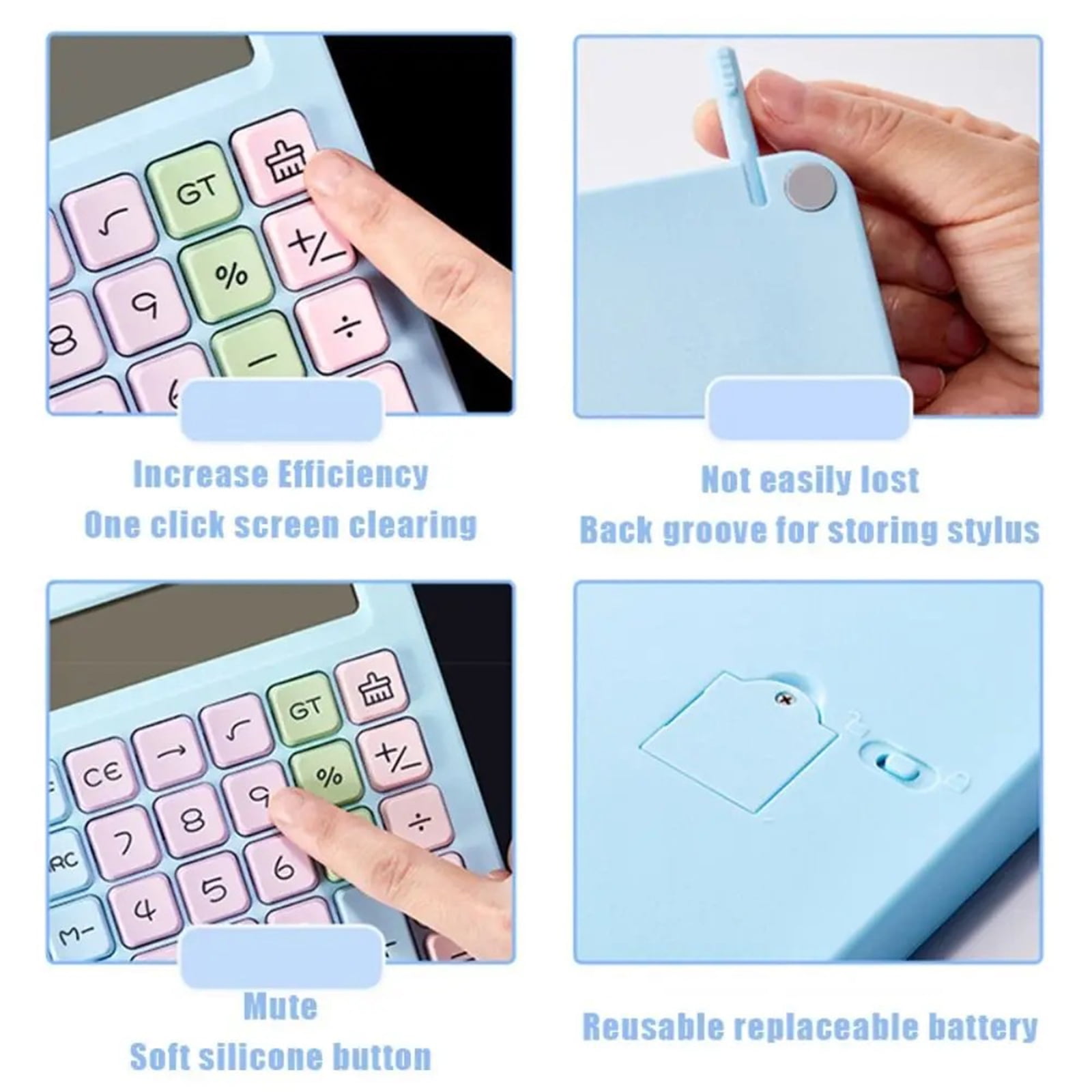 2. Solar Desktop Calculator 12-Digit LCD Display with Writing Pad, Power Supply for Business Accounting