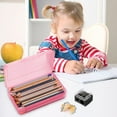 thumbnail image 3 of Meitianfacai Clear Pencil Box with Pencil Sharpener, Hard Plastic Pencil Case Large Capacity with Snap-tight Lid, Stackable Storage Organizer Stationery Case, Supplies (Pink), 3 of 7