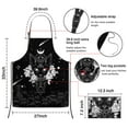 thumbnail image 3 of Black Gothic Cat Rose Moon Pattern Apron-Garden Aprons for Women with Pockets-Cotton Linen Waterproof Kitchen Cooking Gardening Aprons Adjustable for Kitchen,Cooking,BBQ and Salon 33x27 Inch, 3 of 7