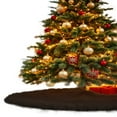 thumbnail image 2 of FabricLA Chocolate Faux Fur Tree Skirt Cut - 30-Inches with Rounded Edges (No Backing) for Christmas, 2 of 8