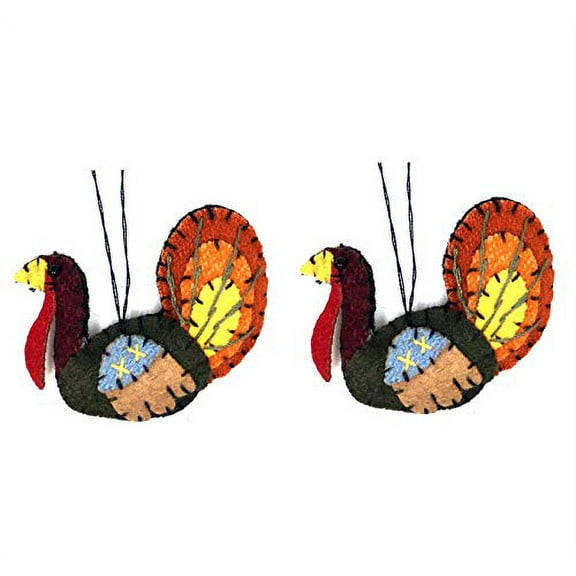 THE JOY TREE Mini Thanksgiving Turkey Ornament - Set of 2