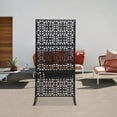 thumbnail image 6 of Freestanding Metal Privacy Panel for Deck Indoor/Outdoor Black Decorative Privacy Screen 74.8"x35.4", 6 of 7