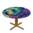 thumbnail image 3 of Elastic Edged Round Tablecloth Bear Tie Dye Print Table Cloth Cover for Indoor Outdoor Kitchen Party, 3 of 8