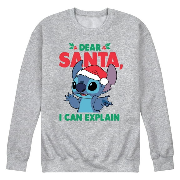 Lilo & Stitch - Dear Santa I Can Explain - Men's Crew Neck Fleece Pullover